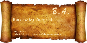 Beniczky Arnold névjegykártya