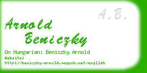 arnold beniczky business card